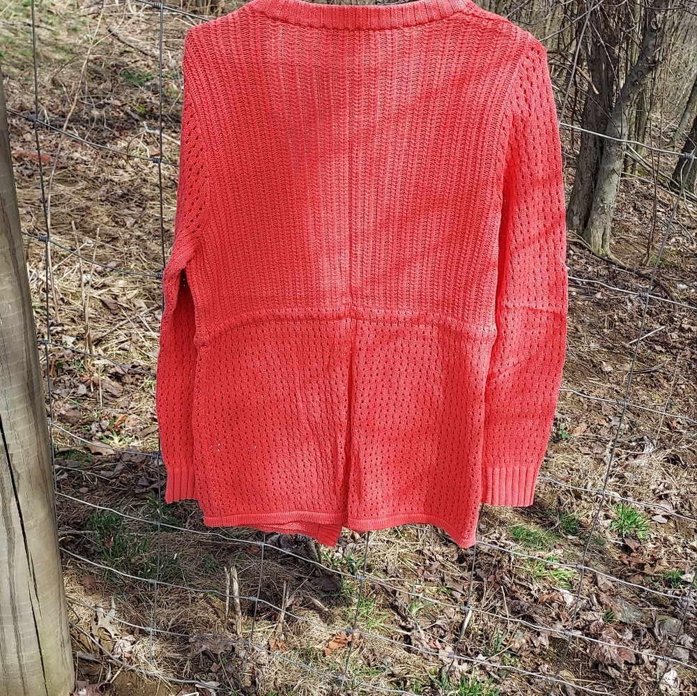 Gave away ~ Christopher & Banks coral sweater - Picture 6 of 6